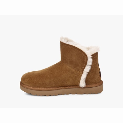 Botas UGG Classic Mini Fluff High-Low Mulher Marrom | PT-SOIUF